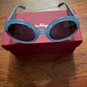New in box Authentic  Salvatore Ferragamo Blue Sunglasses
